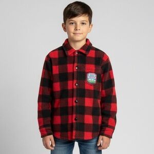 Vintage Buffalo Plaid Polar Fleece Shacket - Large, fits Women's Small!